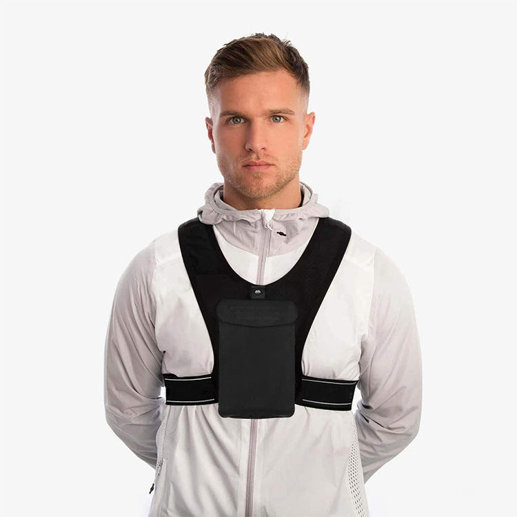 Adjustable Reflective Running Vest with Phone Holder