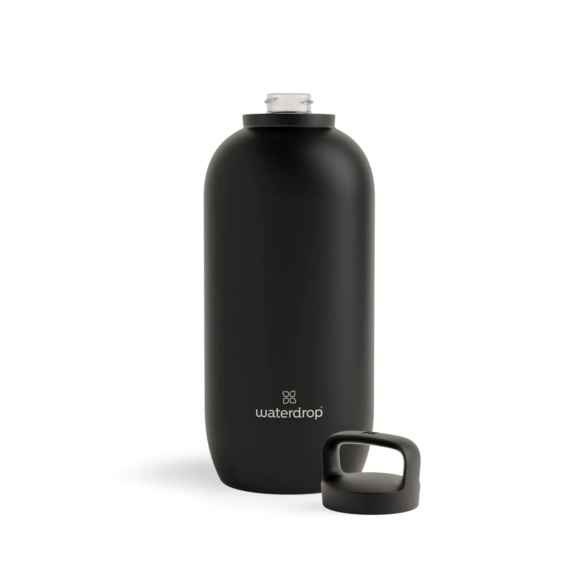 Waterdrop Water Bottle Vacuum Insulated Double Walled Leakproof Stainless Steel Water Bottles for Hydration Thermal Water Bottle for Hot & Cold Beverages Reusable BPA Free Black/Black 64 Oz